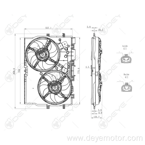 Car radiator cooling fan for FIAT DUCATO